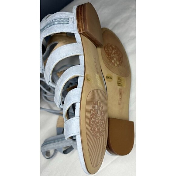 Vince Camuto Helayn Gladiator Sandals Women's Size 6.5 / 36.5 Light Blue Suede - Picture 10 of 14